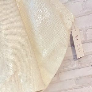MESHKI - GEORGIA SEQUIN WHITE MINI SKIRT SIZE SMALL